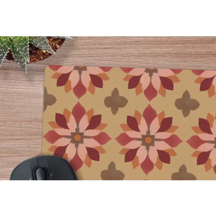 Muismat - Bloemen - Retro - Groen — 4