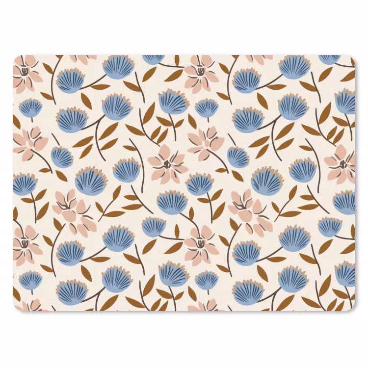 Muismat - Bloemen - Wild - Blauw — 1