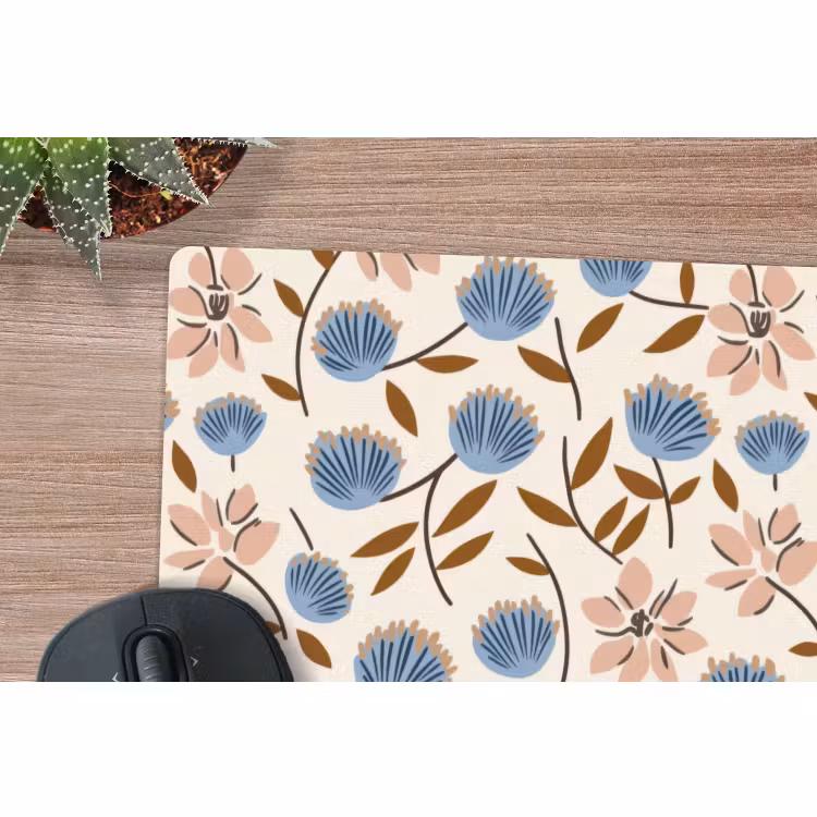 Muismat - Bloemen - Wild - Blauw — 4