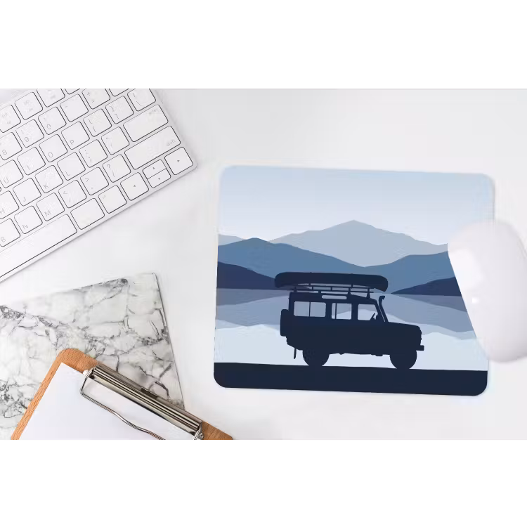 Muismat - Auto - Meer - Bergen - Blauw — 2