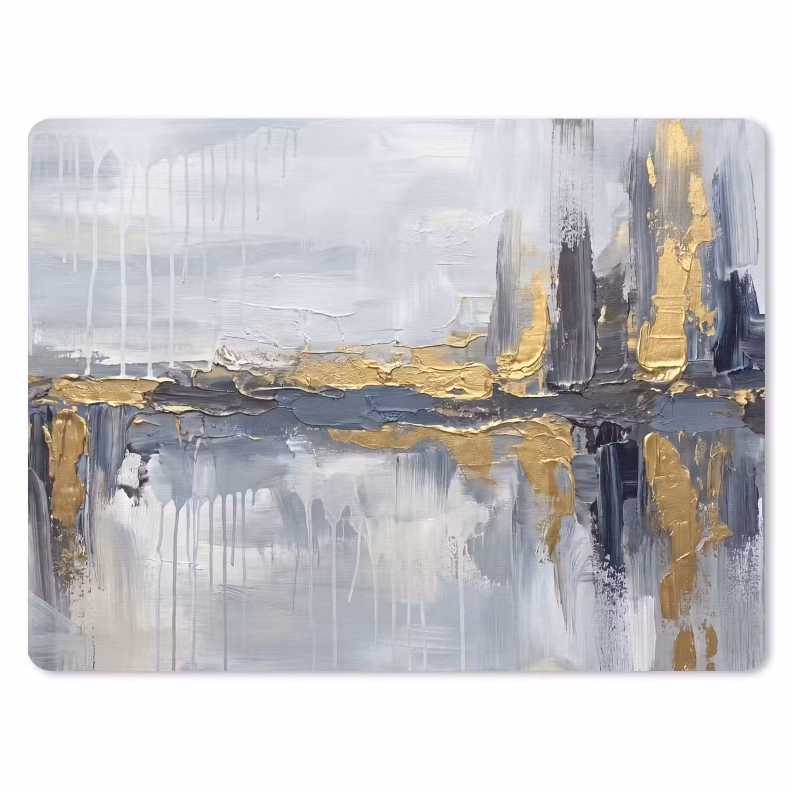 Muismat - Abstract - Structuur - Goud - Grijs - Modern — 1