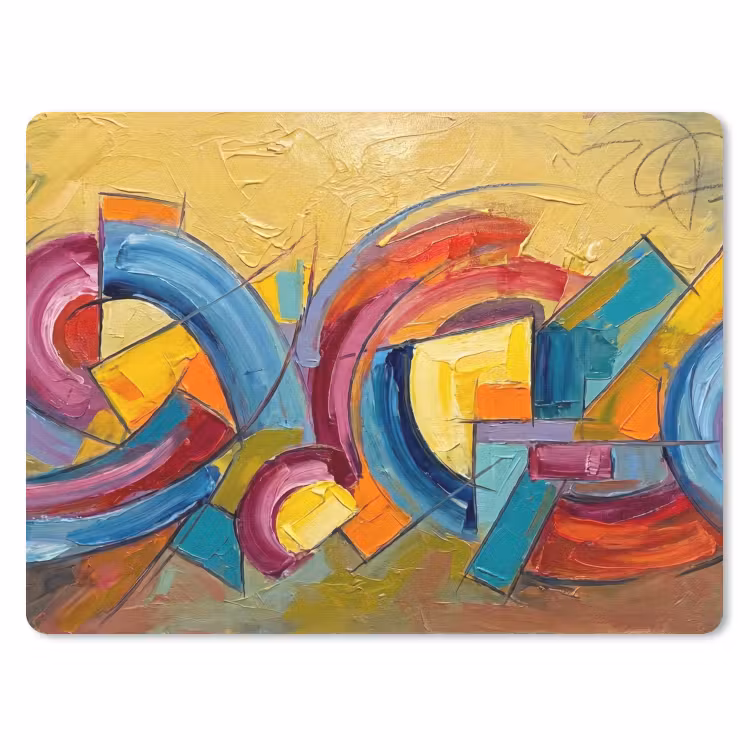 Muismat - Abstract - Cirkels - Schilderij - Kleurrijk - Dynamisch — 1