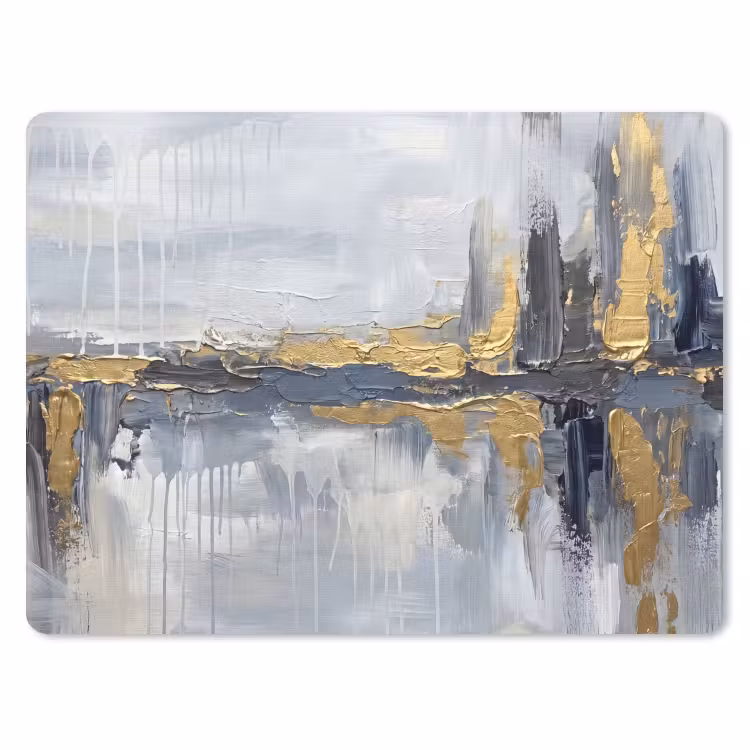 Muismat - Abstract - Structuur - Goud - Grijs - Modern — 1
