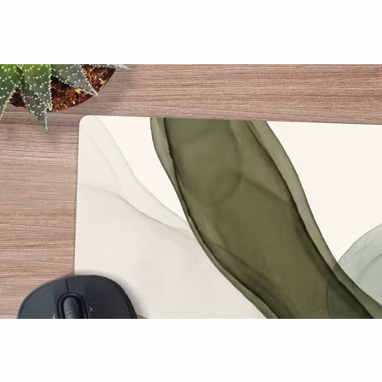 Muismat - Abstract - Vormen - Modern - Kunst - Groen - Bruin — 4
