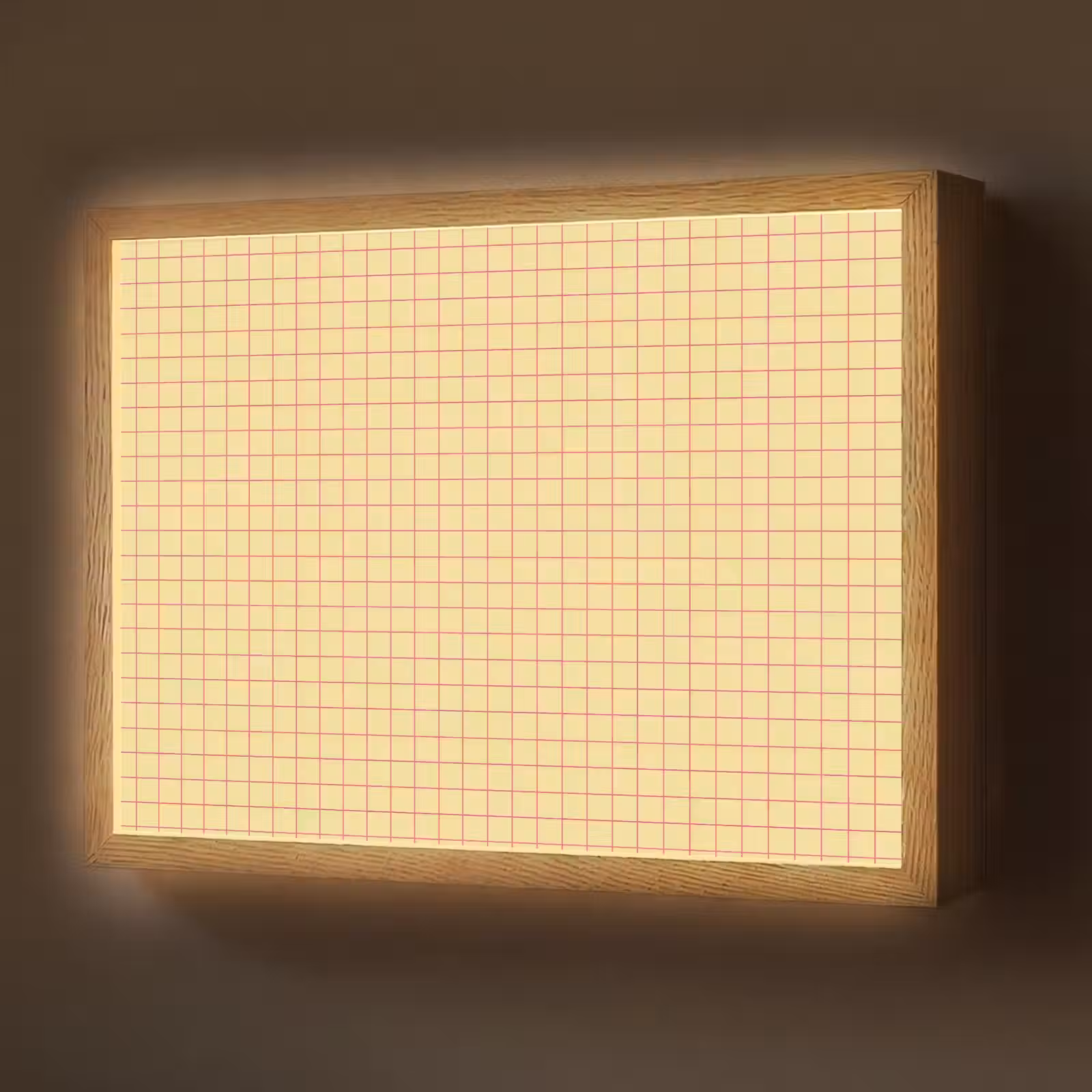 Lightbox - Wandlamp - Ruitjes - Grid - Minimalistisch - Geel - Roze — 1