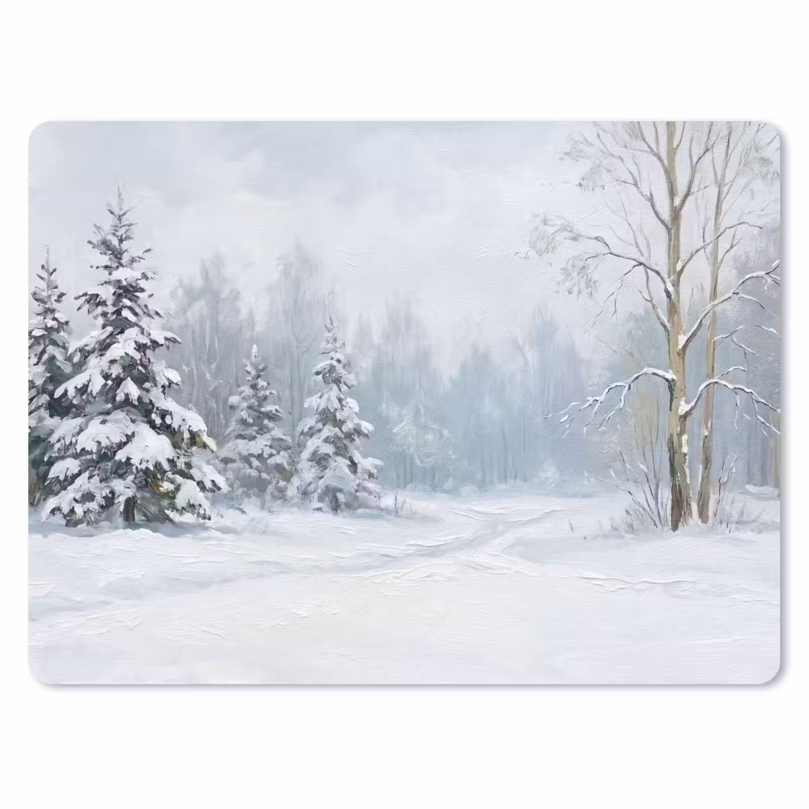 Muismat - Bospad - Dennen - Sneeuw - Winter - Rustgevend — 1