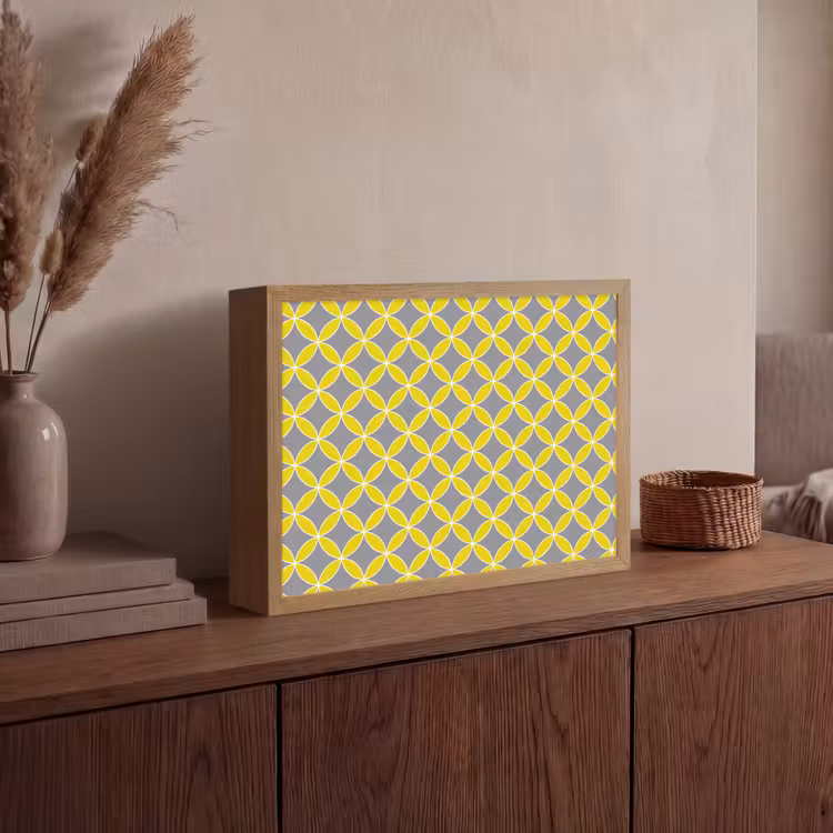 Lightbox - Wandlamp - Geometrisch - Cirkels - Modern - Grijs - Geel — 4