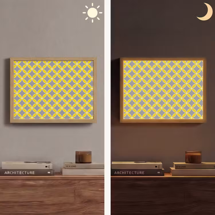 Lightbox - Wandlamp - Geometrisch - Cirkels - Modern - Grijs - Geel — 6