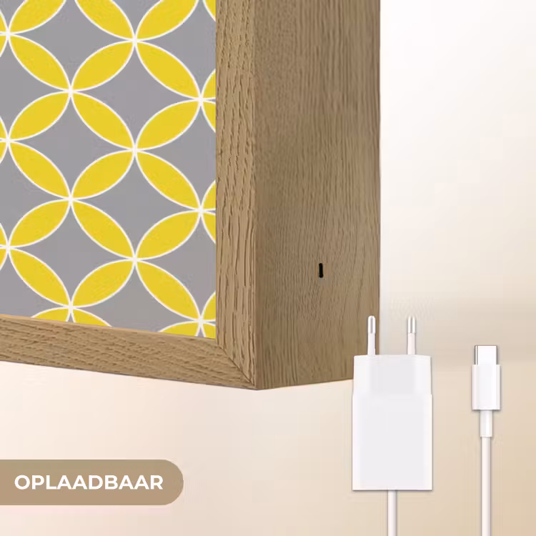 Lightbox - Wandlamp - Geometrisch - Cirkels - Modern - Grijs - Geel — 7