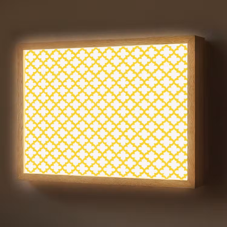 Lightbox - Wandlamp - Patroon - Geometrisch - Klassiek - Geel — 1