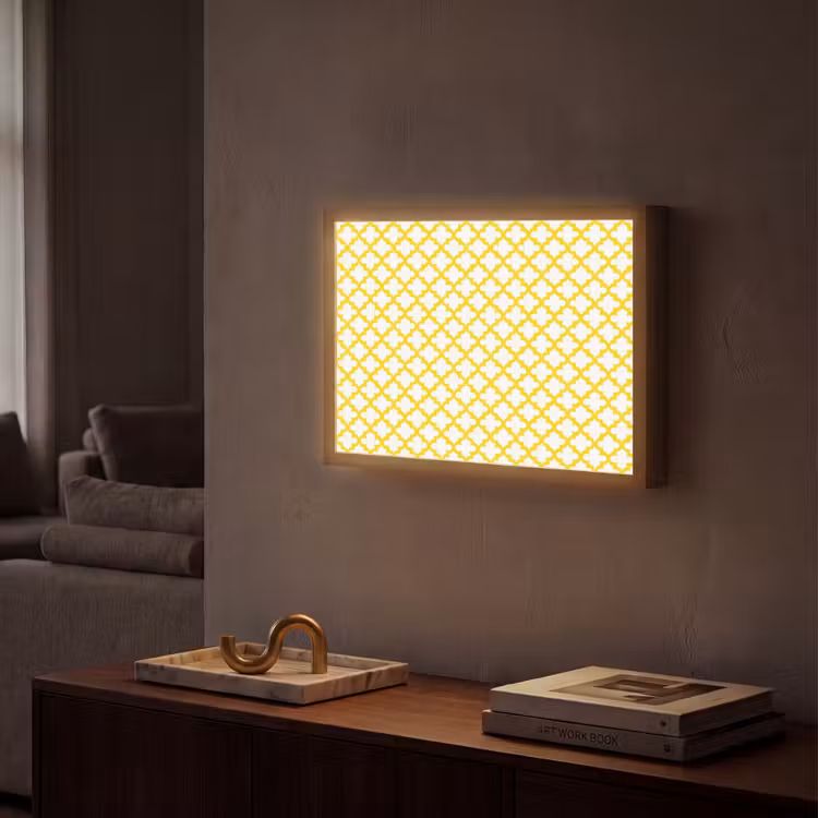 Lightbox - Wandlamp - Patroon - Geometrisch - Klassiek - Geel — 2