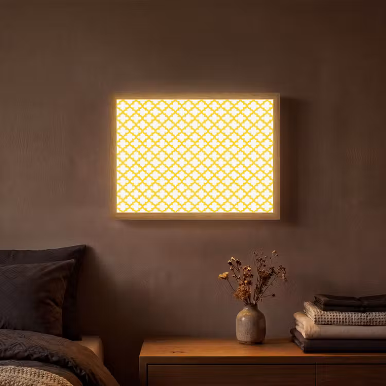 Lightbox - Wandlamp - Patroon - Geometrisch - Klassiek - Geel — 3