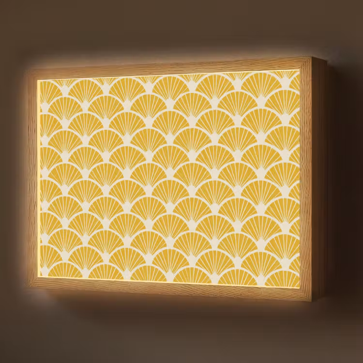 Lightbox - Wandlamp - Waaiers - Art Deco - Retro - Okergeel — 1