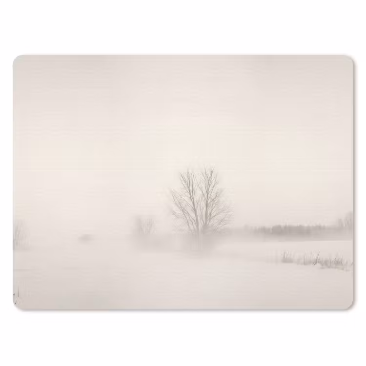 Muismat - Boom - Mist - Sneeuw - Winter - Minimalistisch — 1