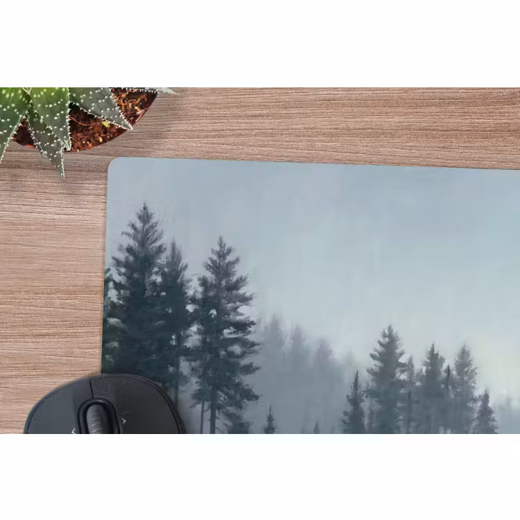 Muismat - Bos - Meer - Mist - Natuur - Grijs — 4