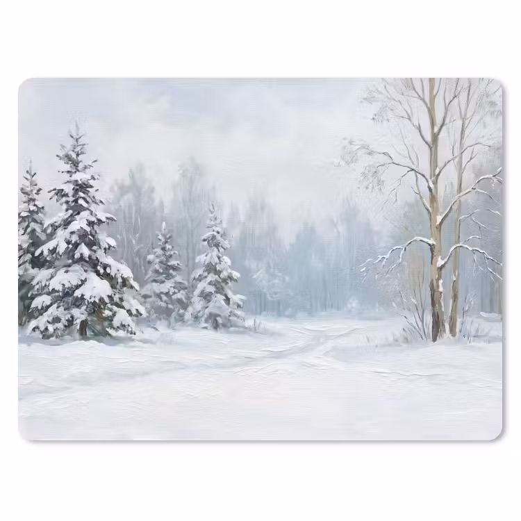 Muismat - Bospad - Dennen - Sneeuw - Winter - Rustgevend — 1