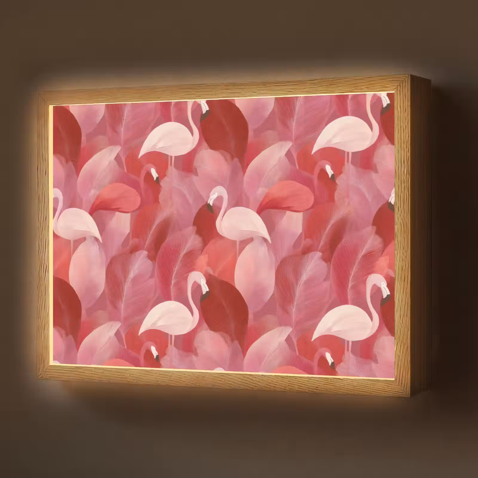 Lightbox - Wandlamp - Flamingo - Botanisch - Elegant - Roze - Rood — 1