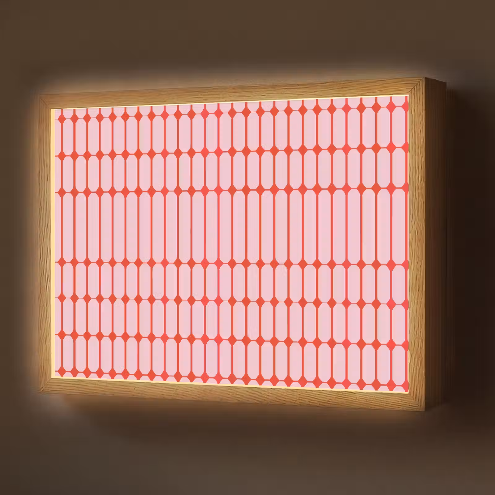 Lightbox - Wandlamp - Geometrisch - Minimalistisch - Rood - Roze — 1