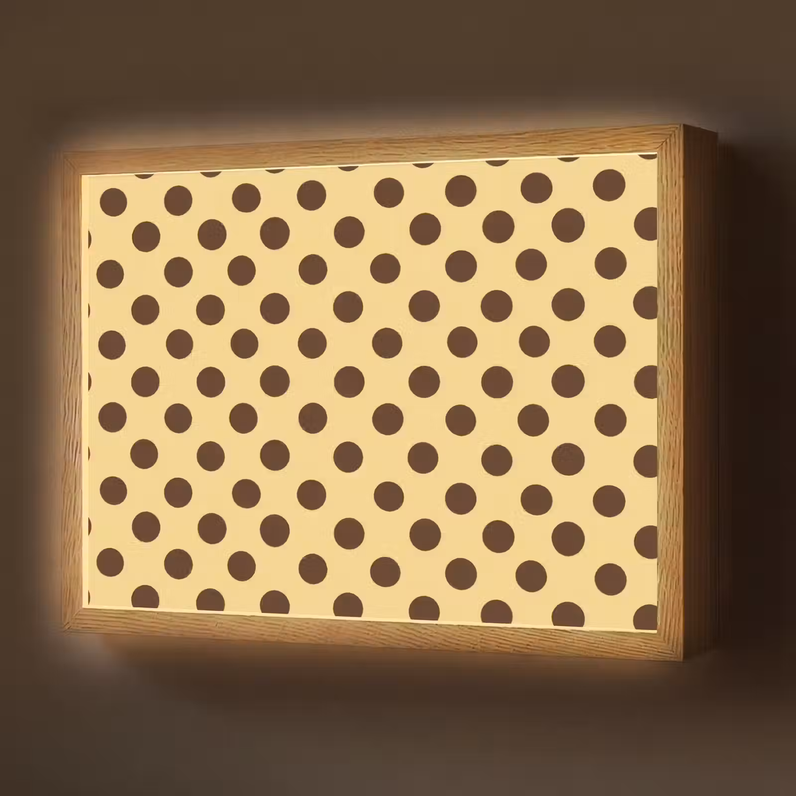 Lightbox - Wandlamp - Polka Dot - Stippen - Retro - Geel - Bruin — 1