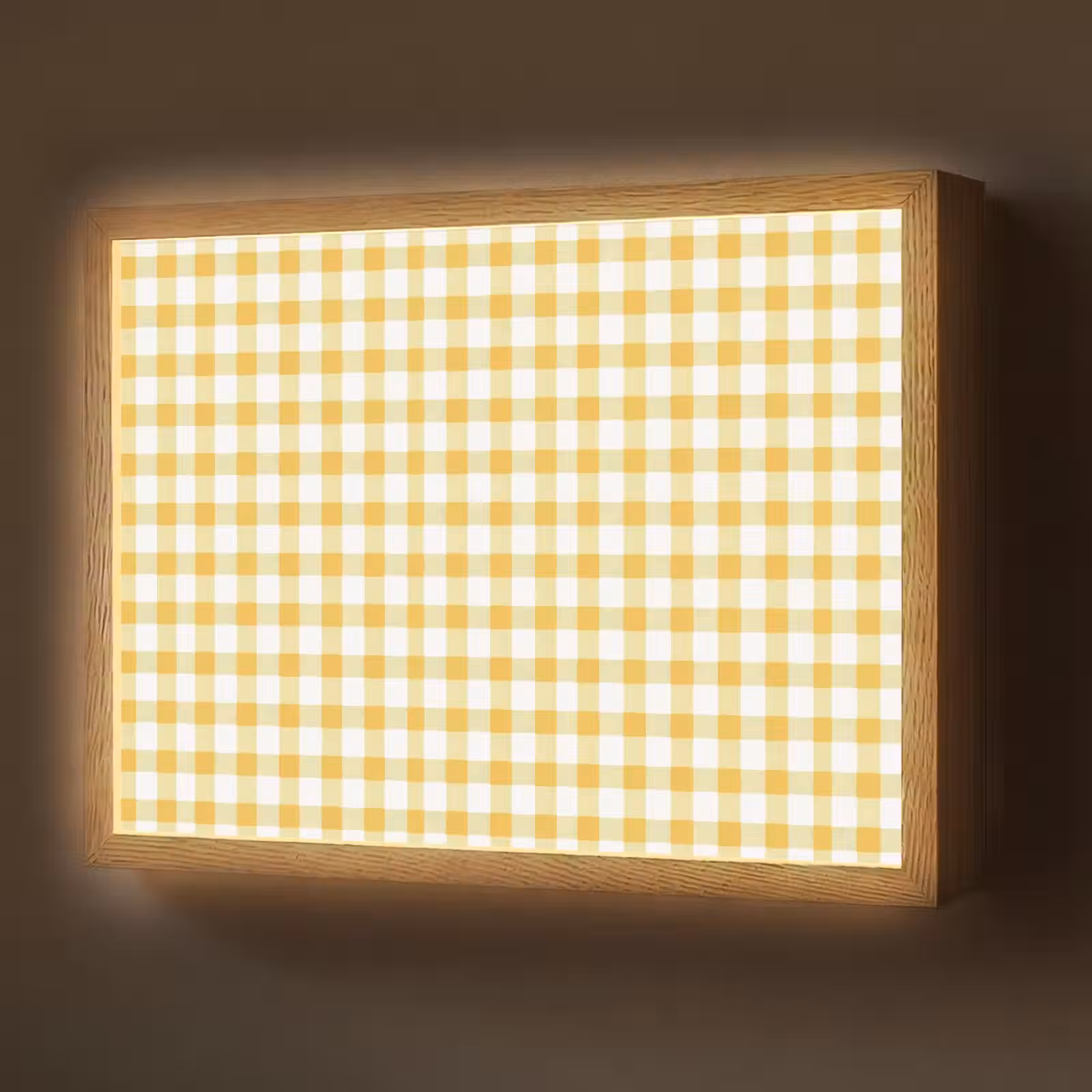 Lightbox - Wandlamp - Ruit - Gingham - Klassiek - Geel en Wit — 1