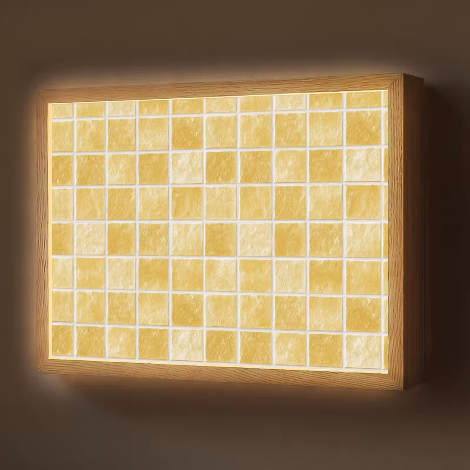 Lightbox - Wandlamp - Tegels - Mozaïek - Textuur - Goudgeel — 1