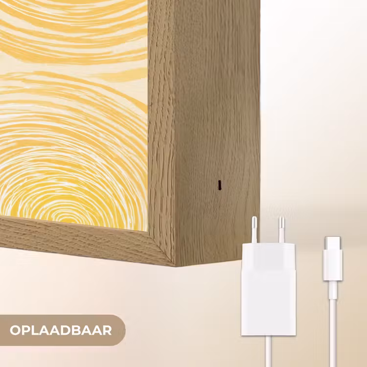 Lightbox - Wandlamp - Cirkels - Abstract - Artistiek - Geel — 7