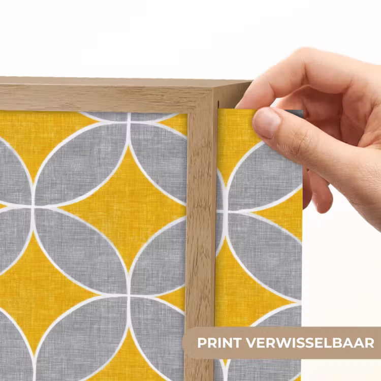 Lightbox - Wandlamp - Geometrisch - Cirkels - Textuur - Grijs - Geel — 5