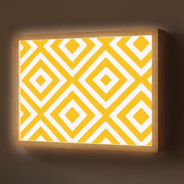 Lightbox - Wandlamp - Geometrisch - Lijnen - Modern - Geel - Wit — 1
