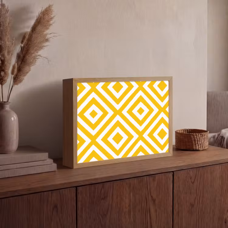 Lightbox - Wandlamp - Geometrisch - Lijnen - Modern - Geel - Wit — 4