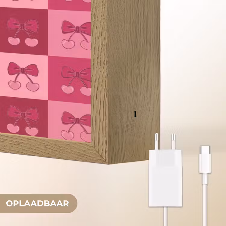 Lightbox - Wandlamp - Kersen - Strikjes - Speels - Roze - Bordeaux — 7
