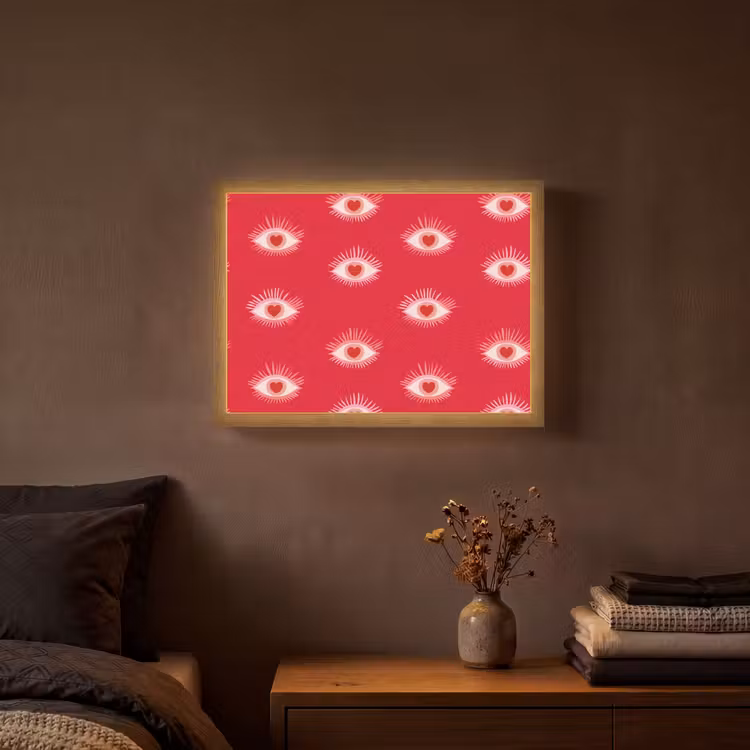 Lightbox - Wandlamp - Ogen - Hart - Abstract - Rood - Roze — 3