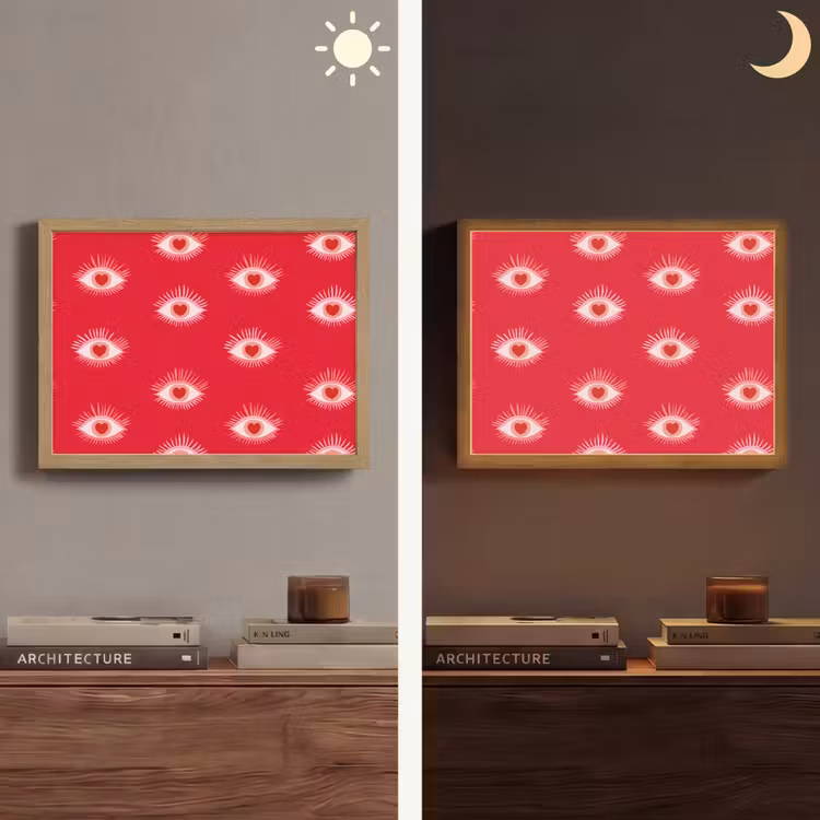 Lightbox - Wandlamp - Ogen - Hart - Abstract - Rood - Roze — 6