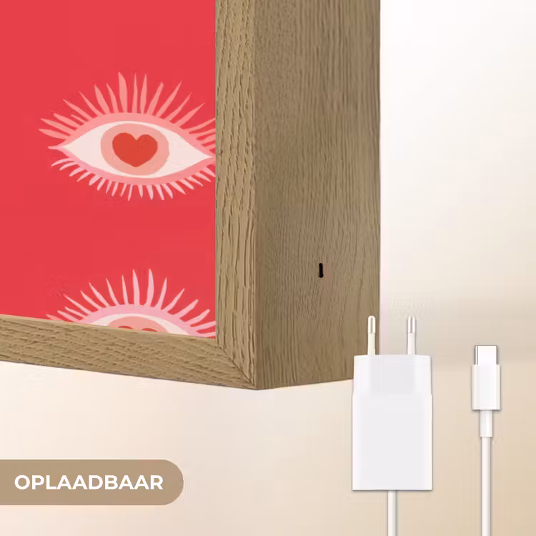 Lightbox - Wandlamp - Ogen - Hart - Abstract - Rood - Roze — 7