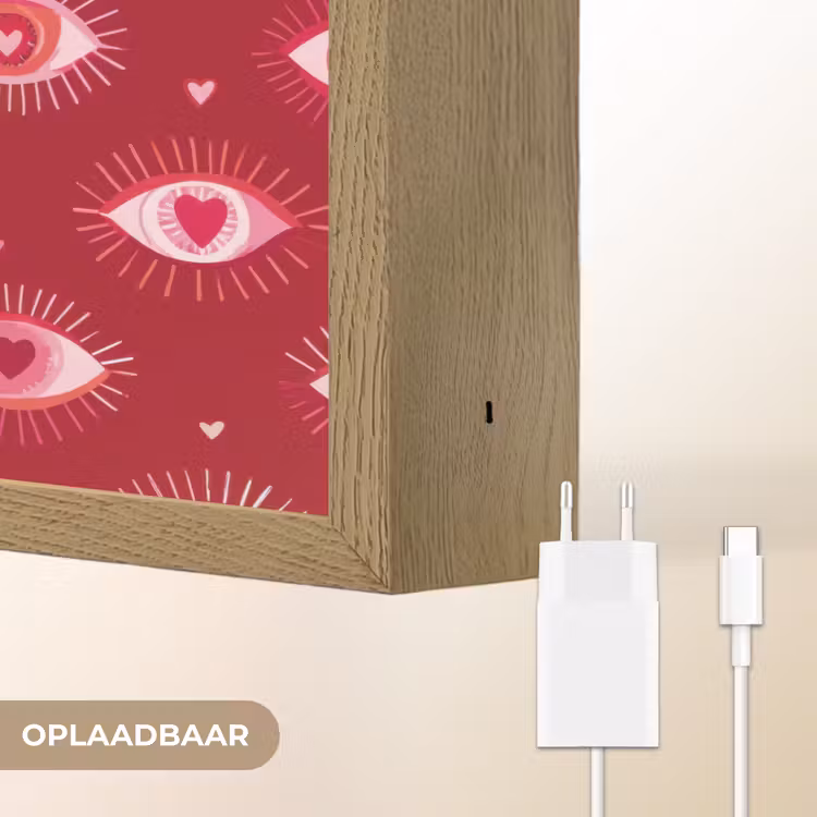 Lightbox - Wandlamp - Ogen - Patroon - Roze - Donkerrood — 7