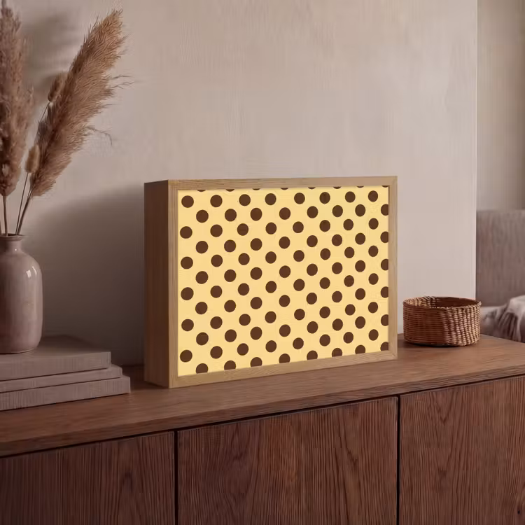 Lightbox - Wandlamp - Polka Dot - Stippen - Retro - Geel - Bruin — 4