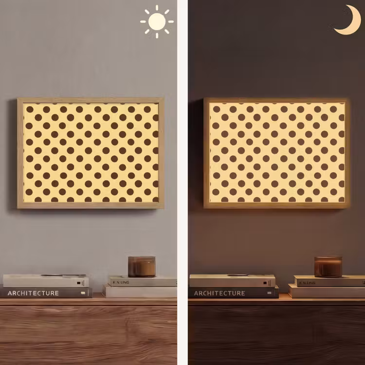 Lightbox - Wandlamp - Polka Dot - Stippen - Retro - Geel - Bruin — 6