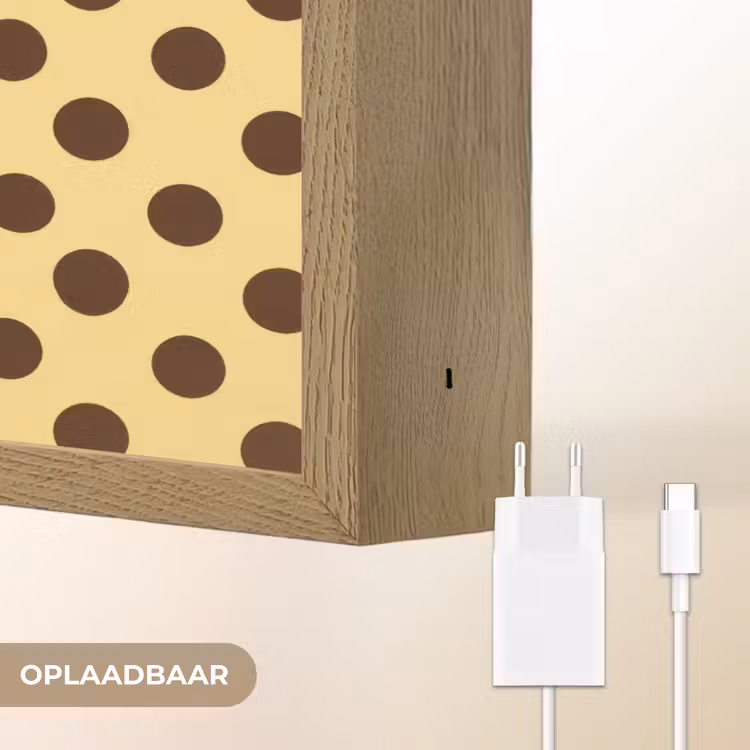 Lightbox - Wandlamp - Polka Dot - Stippen - Retro - Geel - Bruin — 7