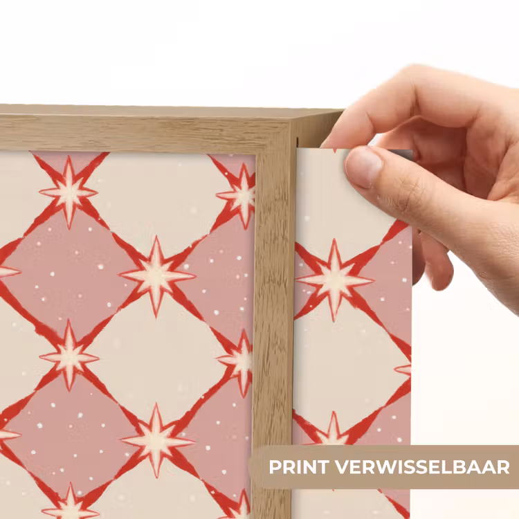 Lightbox - Wandlamp - Ruiten - Sterren - Vintage - Oudroze - Rood — 5