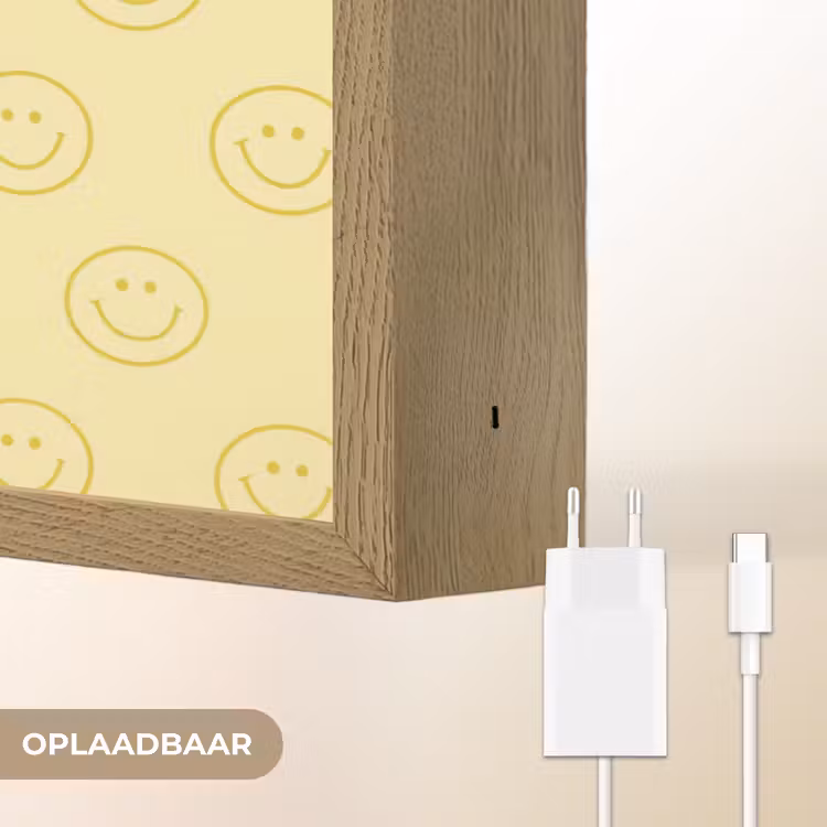 Lightbox - Wandlamp - Smileys - Patroon - Retro - Zachtgeel — 7
