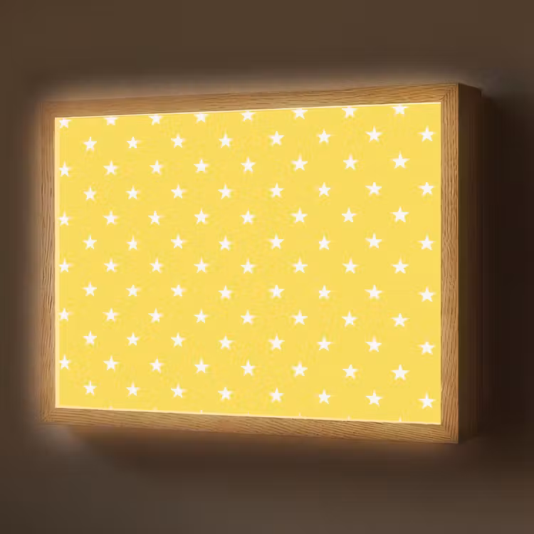 Lightbox - Wandlamp - Sterren - Patroon - Minimalistisch - Geel — 1