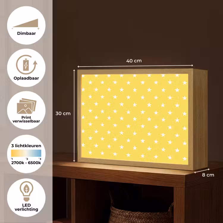 Lightbox - Wandlamp - Sterren - Patroon - Minimalistisch - Geel — 10