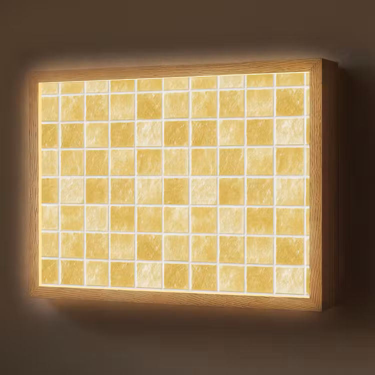 Lightbox - Wandlamp - Tegels - Mozaïek - Textuur - Goudgeel — 1
