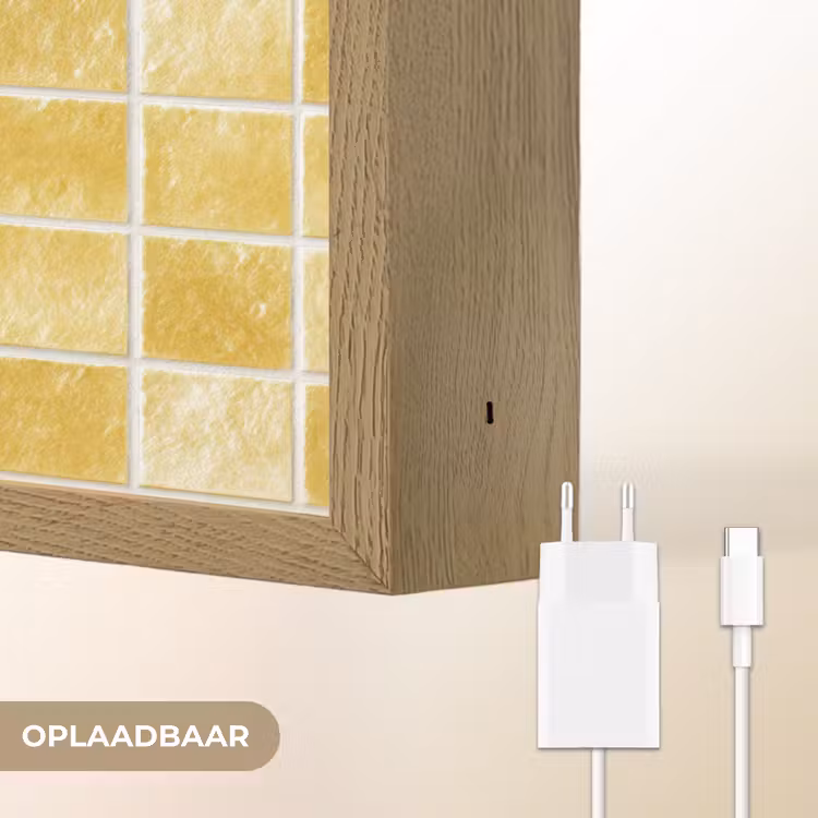 Lightbox - Wandlamp - Tegels - Mozaïek - Textuur - Goudgeel — 7