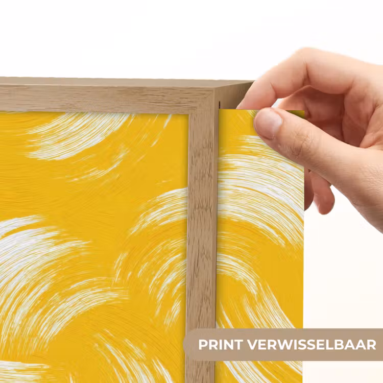 Lightbox - Wandlamp - Verfstreken - Abstract - Dynamisch - Geel — 5