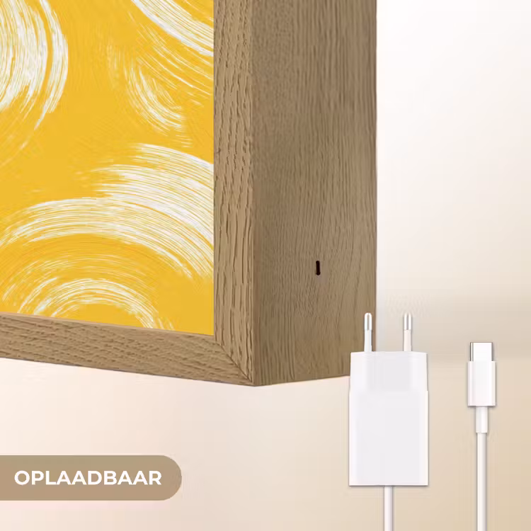 Lightbox - Wandlamp - Verfstreken - Abstract - Dynamisch - Geel — 7