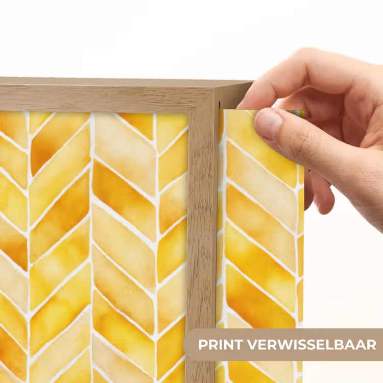 Lightbox - Wandlamp - Visgraat - Aquarel - Patronen - Goudgeel — 5