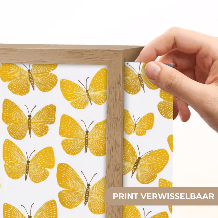 Lightbox - Wandlamp - Vlinders - Botanisch - Illustratie - Geel - Wit — 5