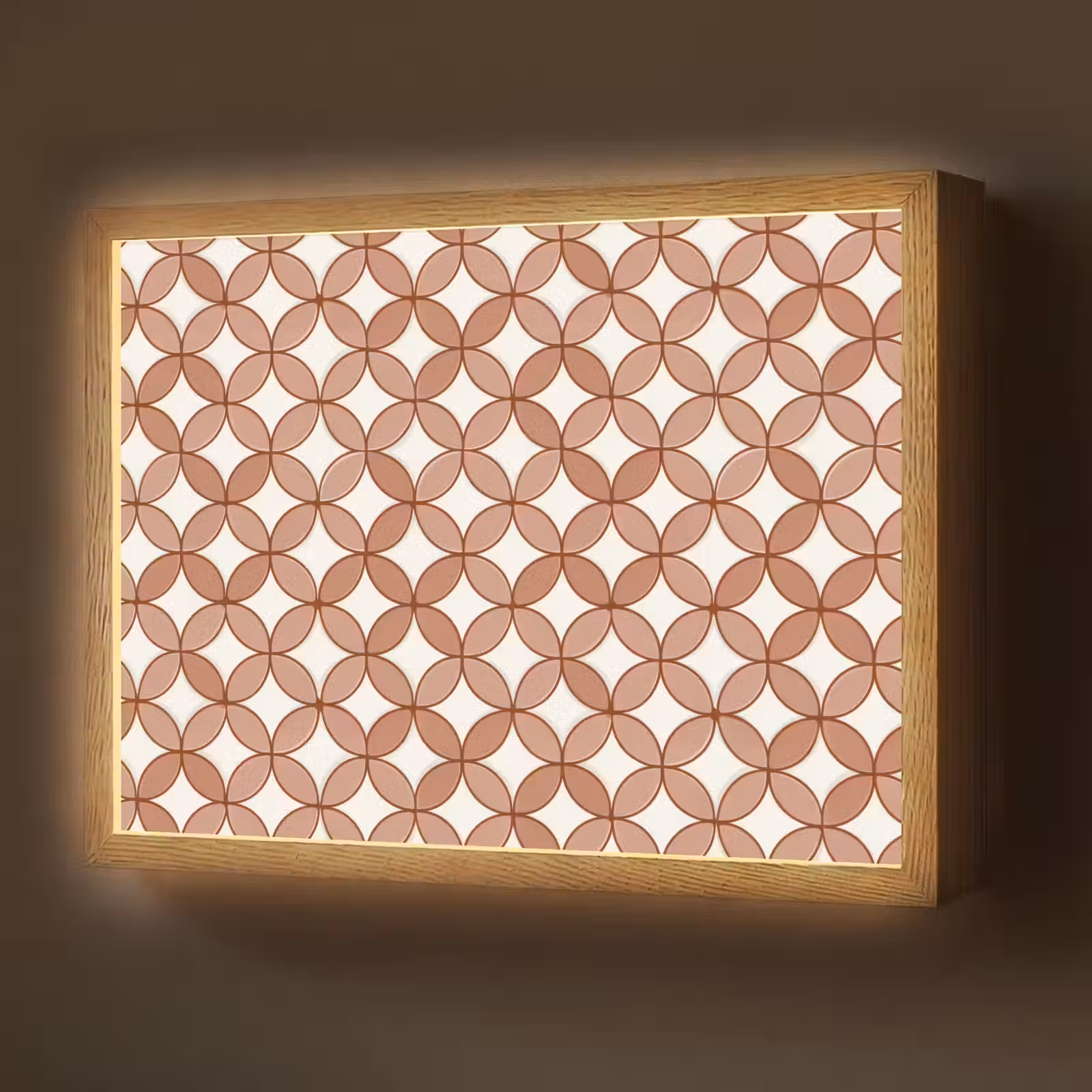 Lightbox - Wandlamp - Geometrisch - Cirkels - Modern - Terracotta — 1