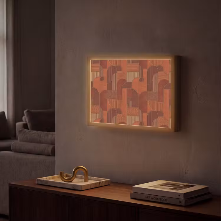Lightbox - Wandlamp - Geometrisch - Abstract - Textuur - Bruin — 2