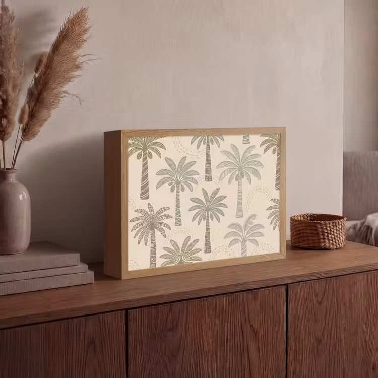 Lightbox - Wandlamp - Palmbomen - Patroon - Tropisch - Beige — 4
